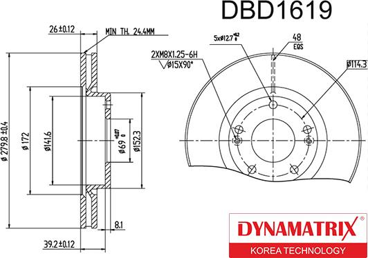 Dynamatrix DBD1619 - Disque de frein cwaw.fr