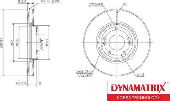 Dynamatrix DBD1630 - Disque de frein cwaw.fr