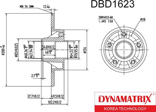 Dynamatrix DBD1623 - Disque de frein cwaw.fr