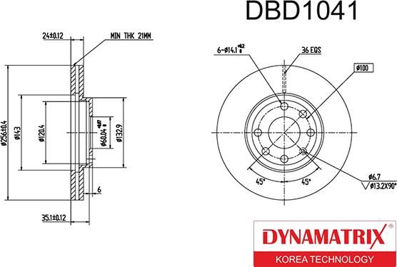 Dynamatrix DBD1041 - Disque de frein cwaw.fr