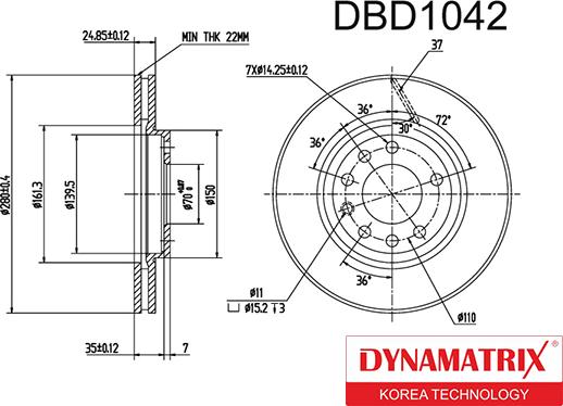 Dynamatrix DBD1042 - Disque de frein cwaw.fr