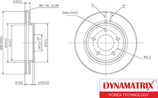 Dynamatrix DBD1059 - Disque de frein cwaw.fr