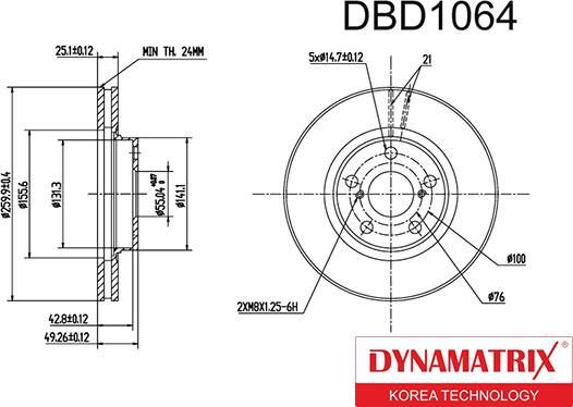 Dynamatrix DBD1064 - Disque de frein cwaw.fr