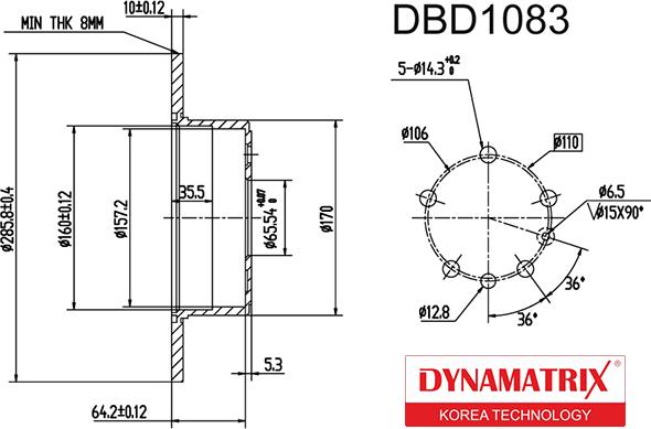 Dynamatrix DBD1083 - Disque de frein cwaw.fr