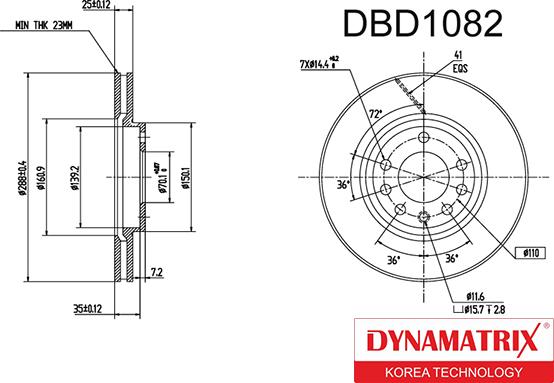 Dynamatrix DBD1082 - Disque de frein cwaw.fr