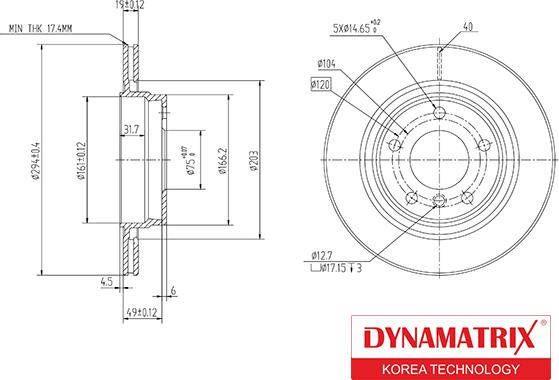 Dynamatrix DBD1073 - Disque de frein cwaw.fr