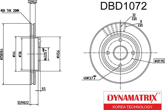 Dynamatrix DBD1072 - Disque de frein cwaw.fr