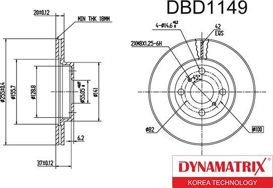 Dynamatrix DBD1149 - Disque de frein cwaw.fr