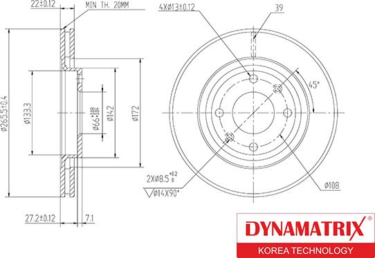 Dynamatrix DBD1140 - Disque de frein cwaw.fr