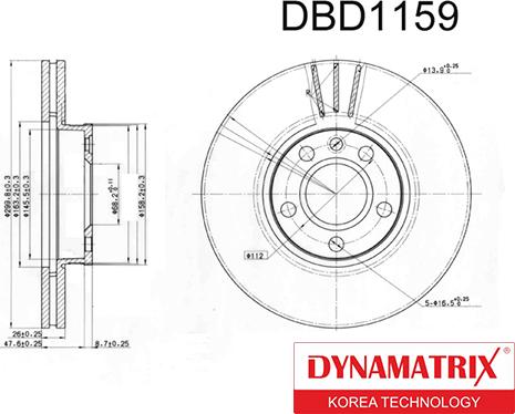 Dynamatrix DBD1159 - Disque de frein cwaw.fr