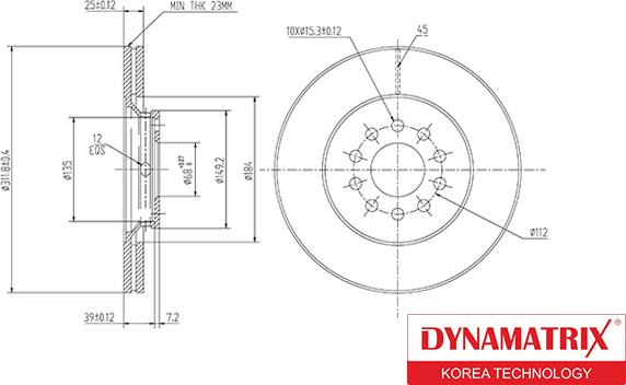 Dynamatrix DBD1156 - Disque de frein cwaw.fr