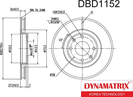 Dynamatrix DBD1152 - Disque de frein cwaw.fr