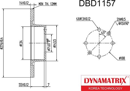 Dynamatrix DBD1157 - Disque de frein cwaw.fr