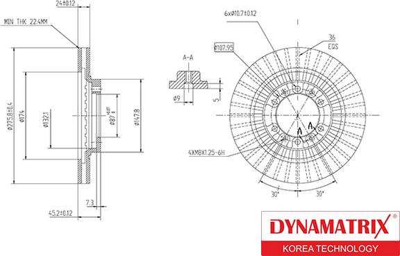 Dynamatrix DBD1109 - Disque de frein cwaw.fr