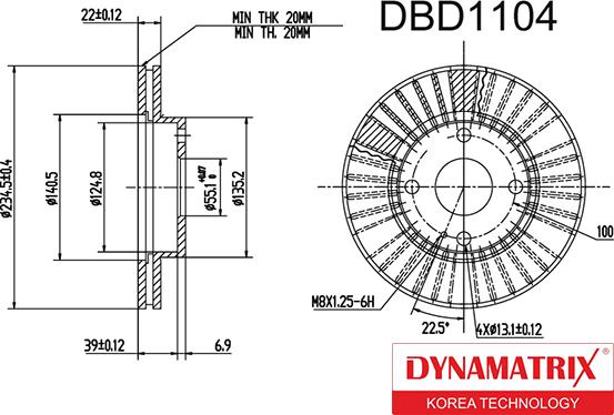 Dynamatrix DBD1104 - Disque de frein cwaw.fr