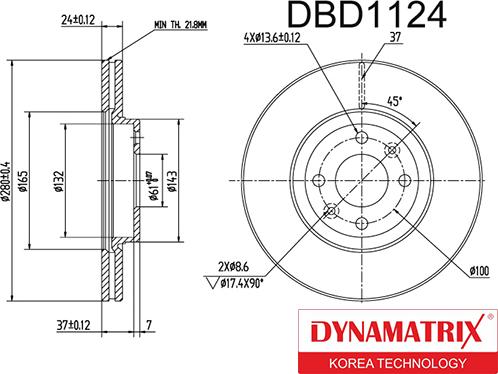 Dynamatrix DBD1124 - Disque de frein cwaw.fr