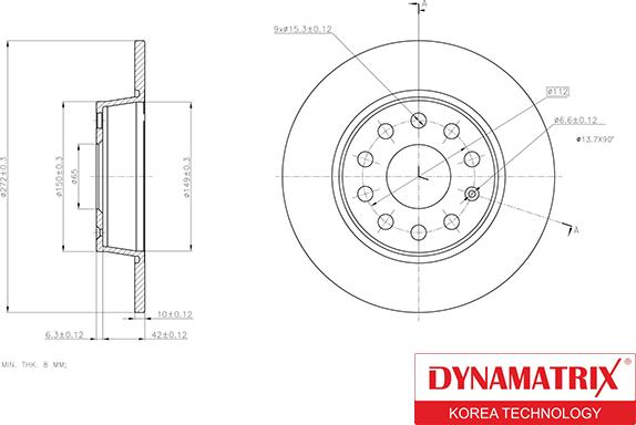 Dynamatrix DBD1895 - Disque de frein cwaw.fr