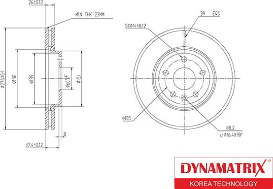 Dynamatrix DBD1869 - Disque de frein cwaw.fr