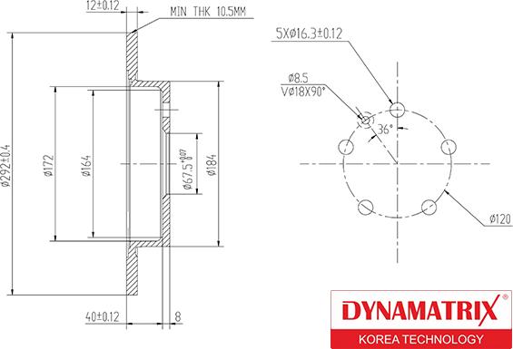 Dynamatrix DBD1804C - Disque de frein cwaw.fr