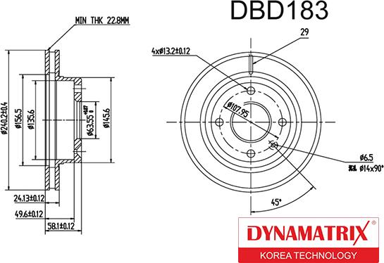 Dynamatrix DBD183 - Disque de frein cwaw.fr