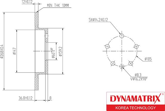 Dynamatrix DBD1872 - Disque de frein cwaw.fr