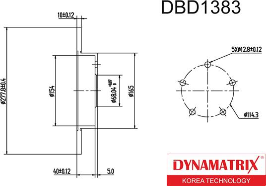 Dynamatrix DBD1383 - Disque de frein cwaw.fr