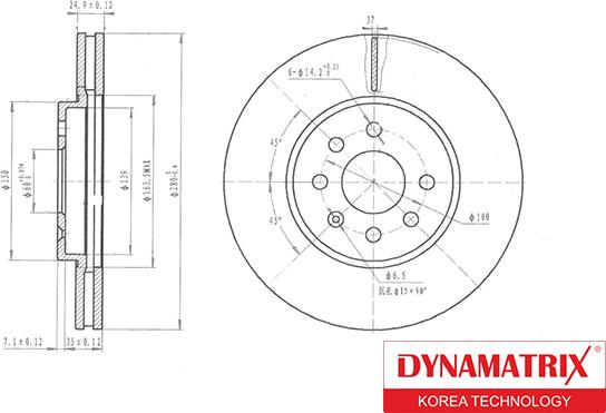 Dynamatrix DBD1374 - Disque de frein cwaw.fr