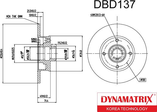 Dynamatrix DBD137 - Disque de frein cwaw.fr