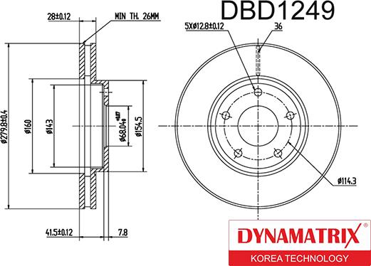 Dynamatrix DBD1249 - Disque de frein cwaw.fr