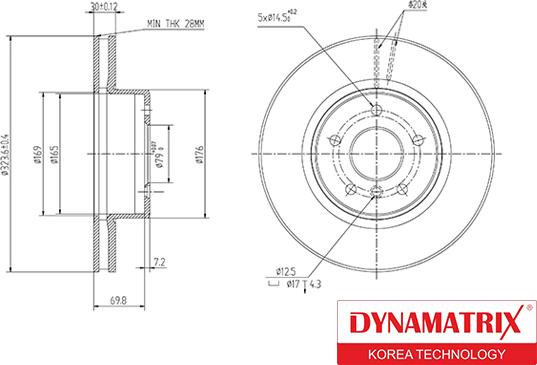 Dynamatrix DBD1242 - Disque de frein cwaw.fr