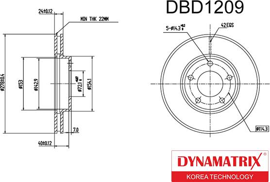 Dynamatrix DBD1209 - Disque de frein cwaw.fr