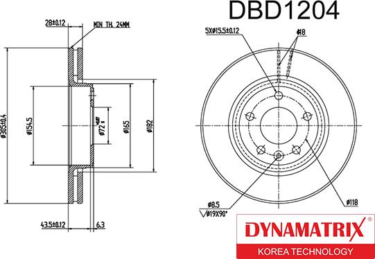 Dynamatrix DBD1204 - Disque de frein cwaw.fr