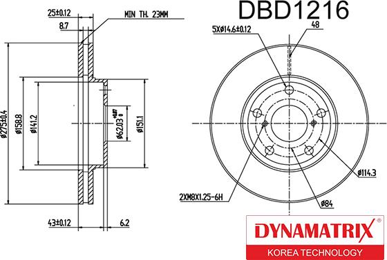 Dynamatrix DBD1216 - Disque de frein cwaw.fr