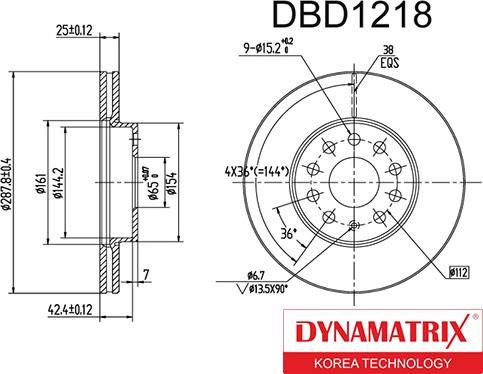 Dynamatrix DBD1218 - Disque de frein cwaw.fr