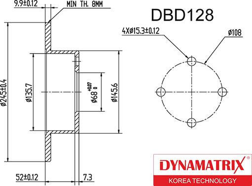 Dynamatrix DBD128 - Disque de frein cwaw.fr