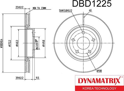 Dynamatrix DBD1225 - Disque de frein cwaw.fr