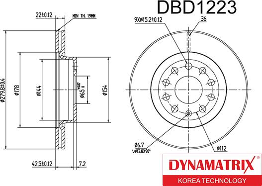 Dynamatrix DBD1223 - Disque de frein cwaw.fr