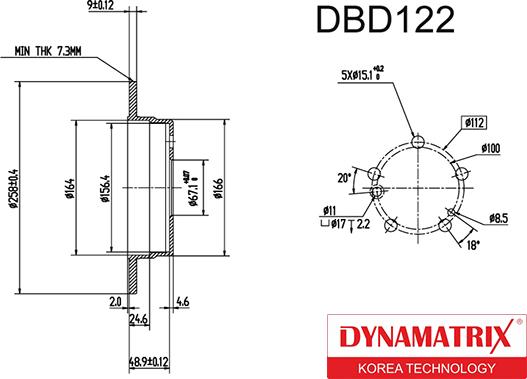 Dynamatrix DBD122 - Disque de frein cwaw.fr