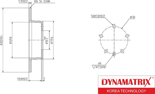 Dynamatrix DBD1272 - Disque de frein cwaw.fr