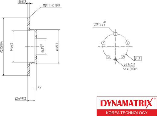 Dynamatrix DBD1709 - Disque de frein cwaw.fr