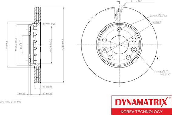 Dynamatrix DBD1728 - Disque de frein cwaw.fr