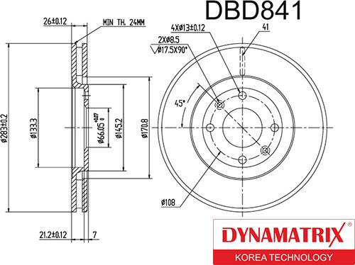 Dynamatrix DBD841 - Disque de frein cwaw.fr