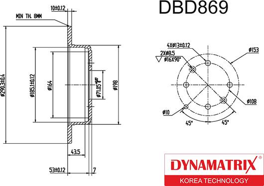 Dynamatrix DBD869 - Disque de frein cwaw.fr