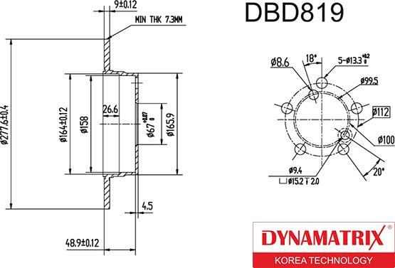 Dynamatrix DBD819 - Disque de frein cwaw.fr