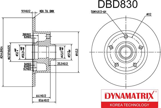 Dynamatrix DBD830 - Disque de frein cwaw.fr