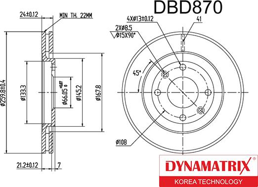 Dynamatrix DBD870 - Disque de frein cwaw.fr