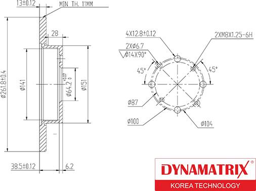 Dynamatrix DBD872 - Disque de frein cwaw.fr