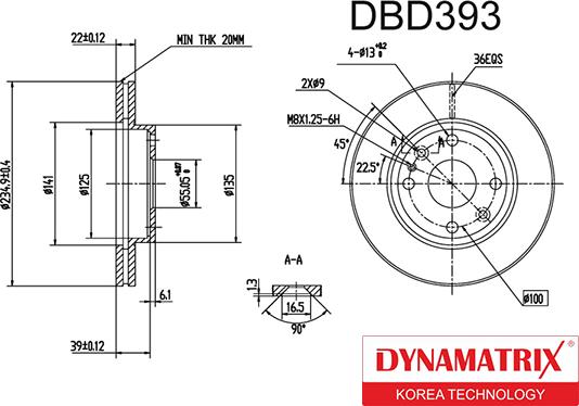 Dynamatrix DBD393 - Disque de frein cwaw.fr