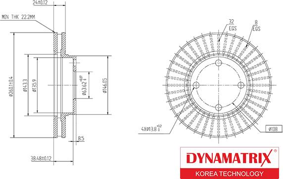 Dynamatrix DBD364F - Disque de frein cwaw.fr