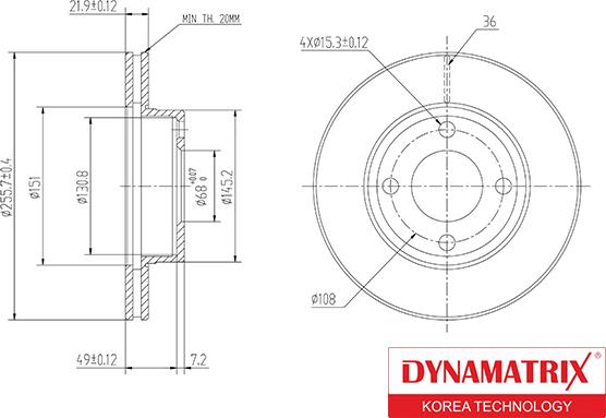 Dynamatrix DBD319 - Disque de frein cwaw.fr